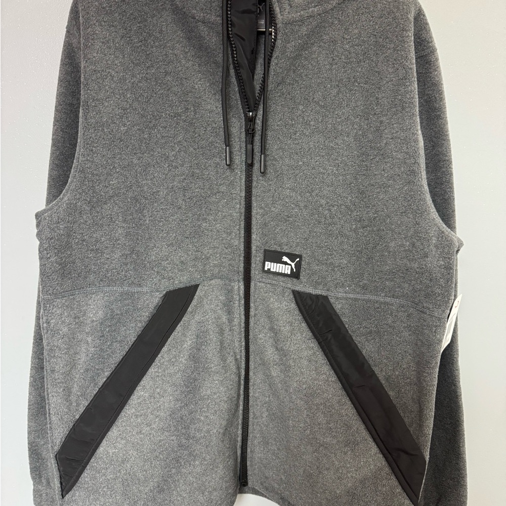 NWT Men’s Puma Black and Gray Zip-Up Jacket